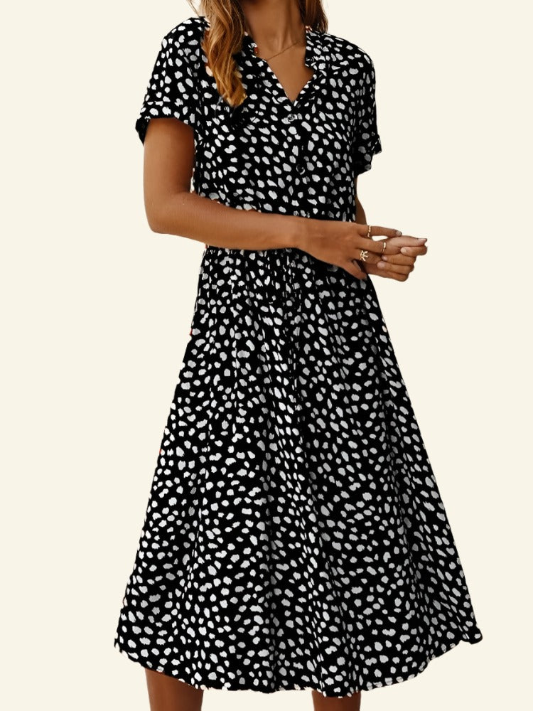 Dots bedrucktes Damen Sommerkleid