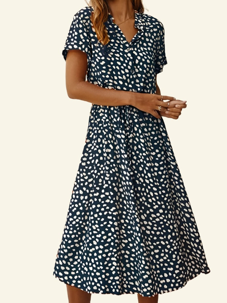 Dots bedrucktes Damen Sommerkleid