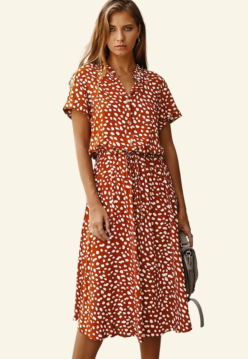 Dots bedrucktes Damen Sommerkleid