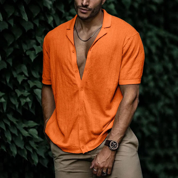 Bequemes trendiges Strickhemd für Männer perfekt für den Sommer
