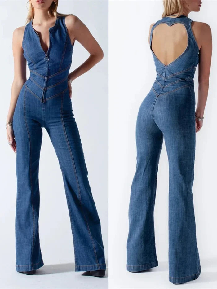 Vintage-Stil Herzform rückenfrei Design Jumpsuit