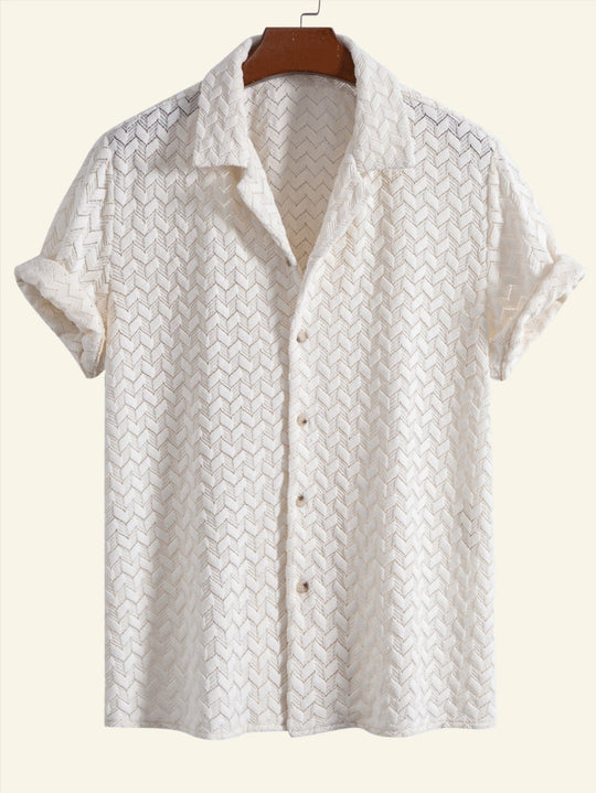 Effen shirt in gehaakte stijl voor een zomerse look: Tijdloze elegantie