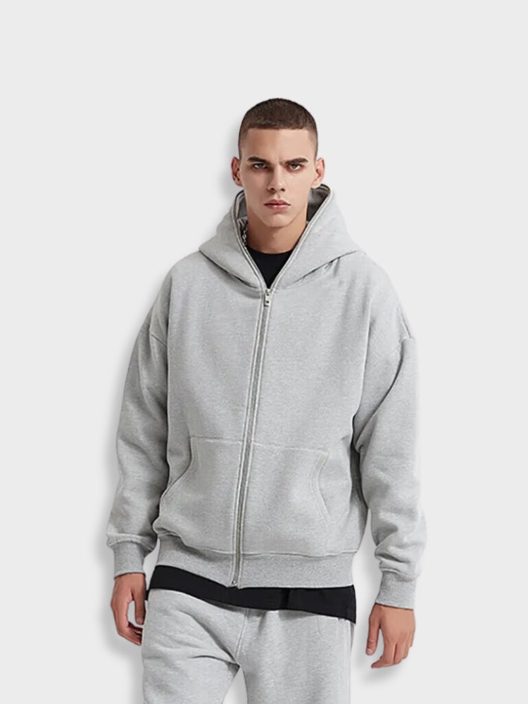 Männer - Kapuzenpulli - Fleece mit durchgehendem Reißverschluss - Lose Casual Streetwear - Winter