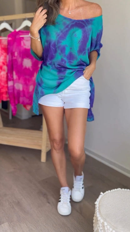 Übergroßes Tie-Dye-Top für Frauen - perfekt für den Sommer