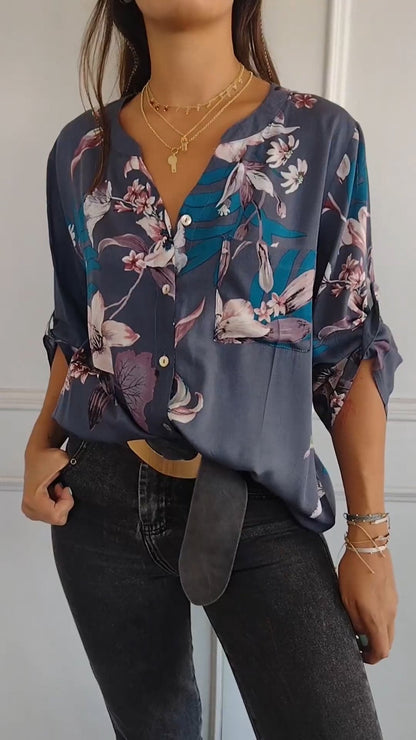 Heidemarie Printed Lapel Shirt