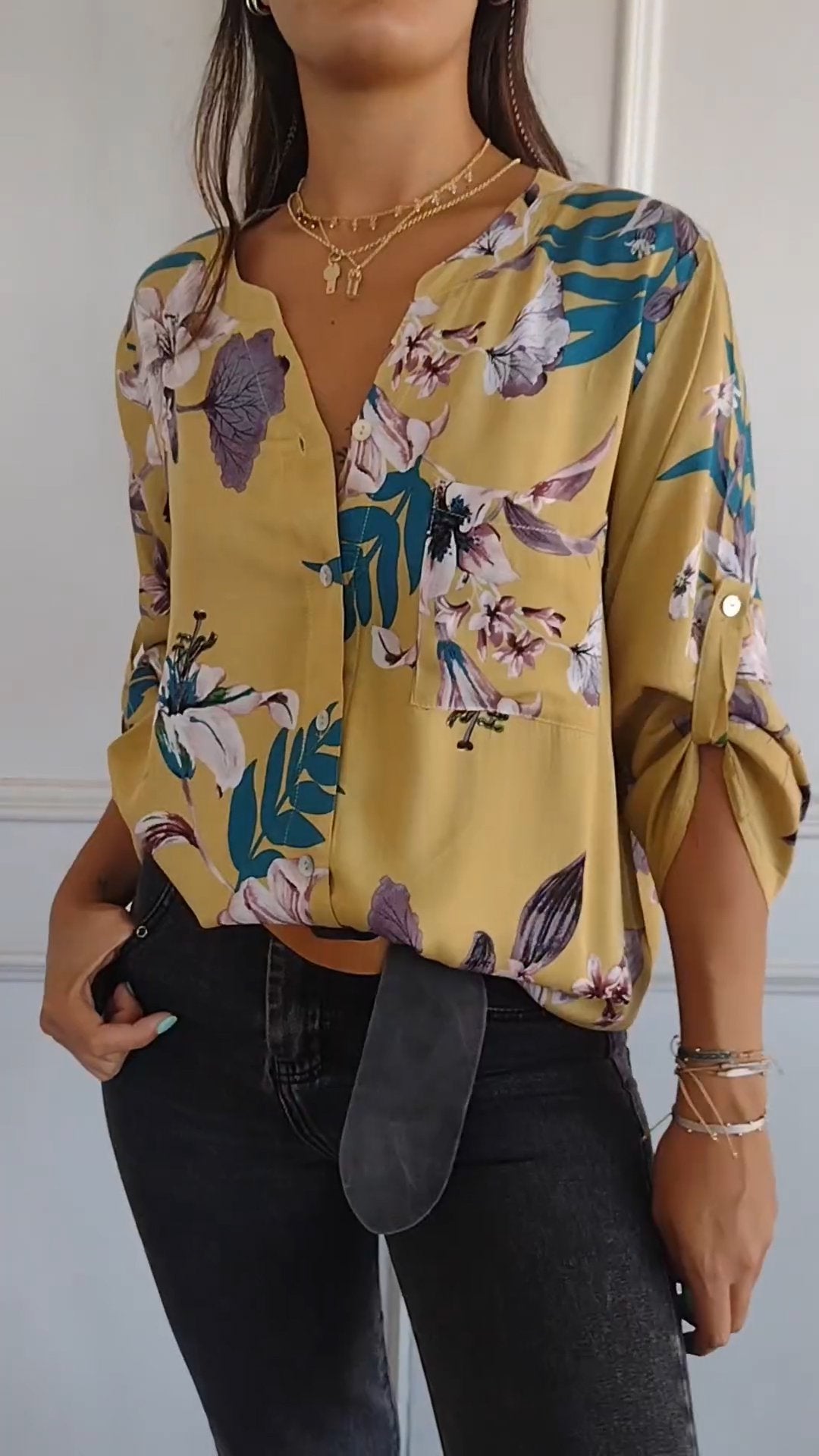 Heidemarie Printed Lapel Shirt