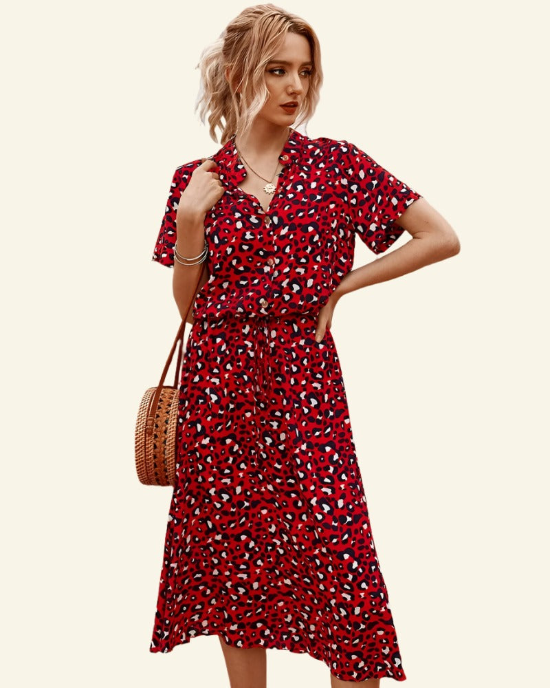 Dots bedrucktes Damen Sommerkleid