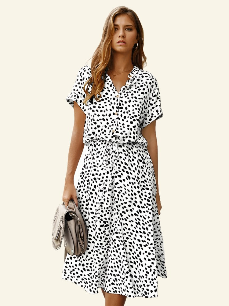 Dots bedrucktes Damen Sommerkleid