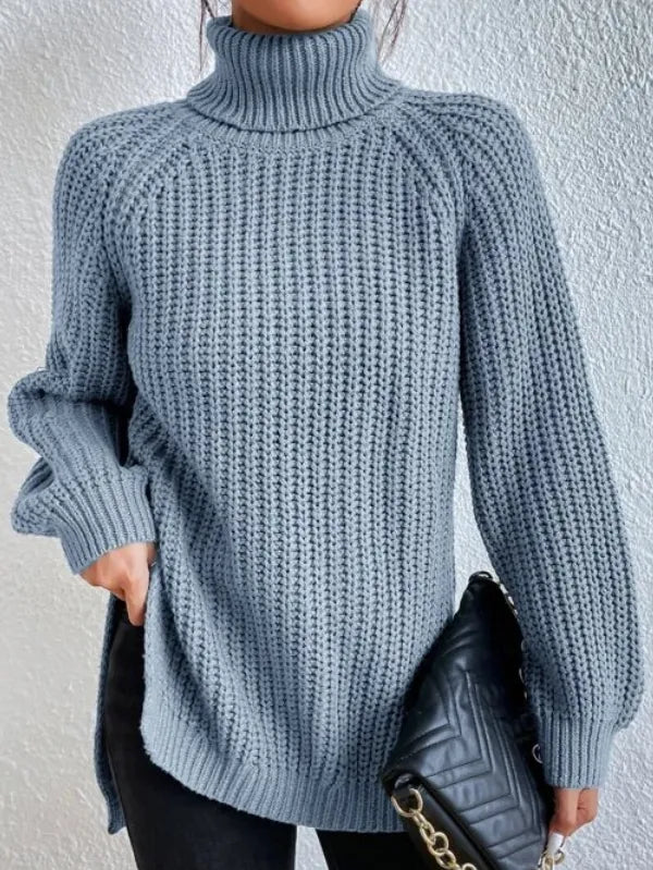 Rama Rollkragenpullover aus Baumwolle mit Raglanärmeln und doppeltem Saum