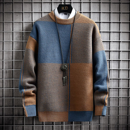 Männer - Pullover - Halbhoher Kragen - Color Blocking Strickpullover - Winter