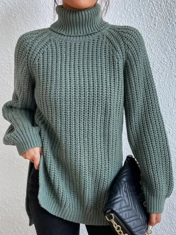 Rama Rollkragenpullover aus Baumwolle mit Raglanärmeln und doppeltem Saum