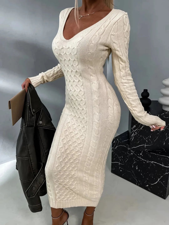 Jana™ - Elegantes Pulloverkleid mit Spitze am Rücken